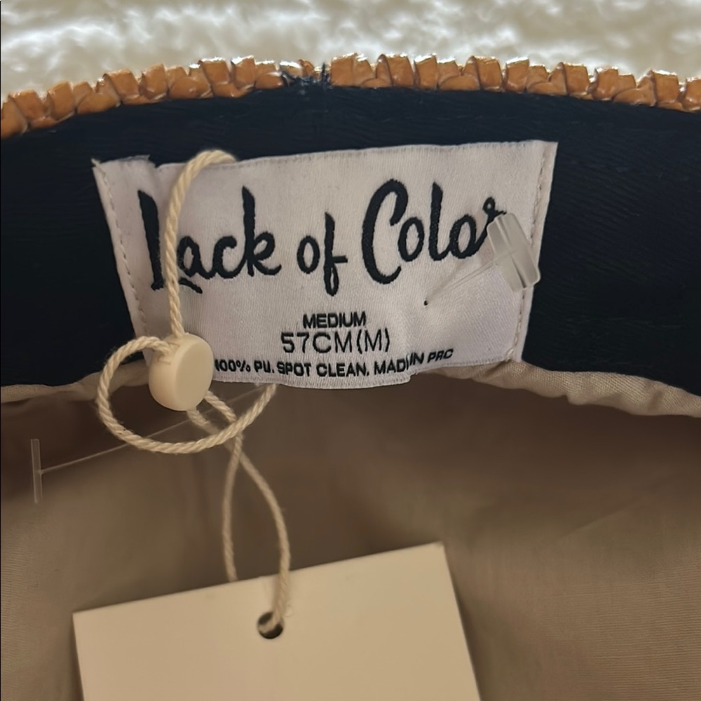 Lack Of Color Tan Woven Hat with Rustic Texture - Picture 6 of 6